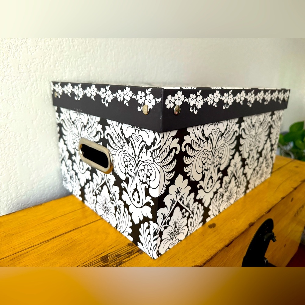 Like New Black White Storage Box by Waverly